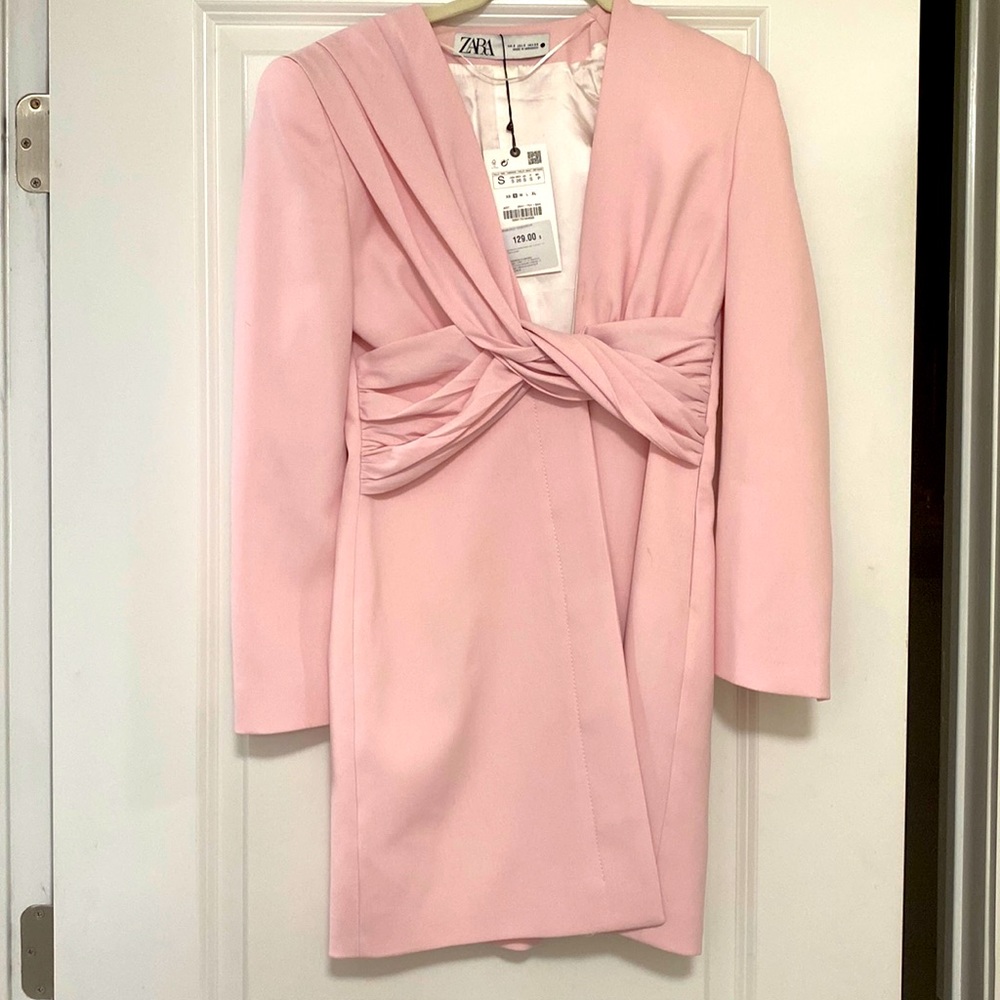 Pink Zara blazer dress